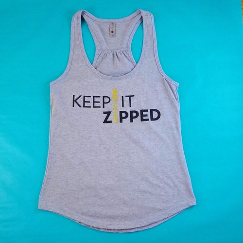 Keep It Zipped Heather Grey Swing Tank Top