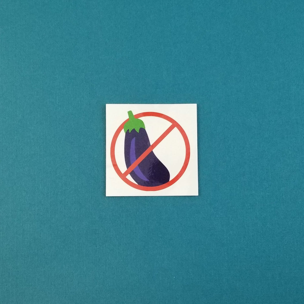 No Eggplant Temporary Tattoo